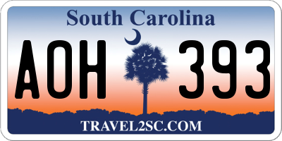 SC license plate AOH393