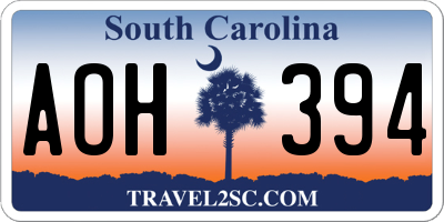 SC license plate AOH394