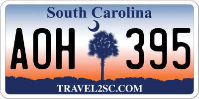 SC license plate AOH395