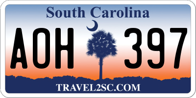 SC license plate AOH397