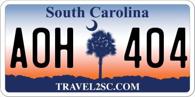 SC license plate AOH404