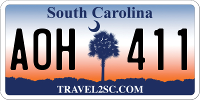 SC license plate AOH411