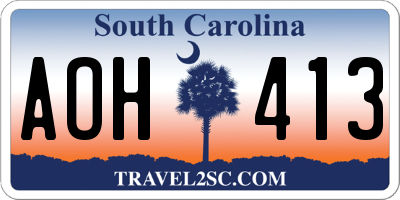 SC license plate AOH413