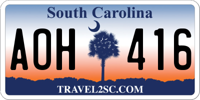 SC license plate AOH416