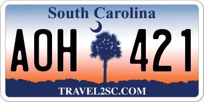 SC license plate AOH421