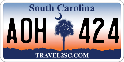 SC license plate AOH424