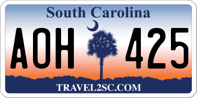 SC license plate AOH425