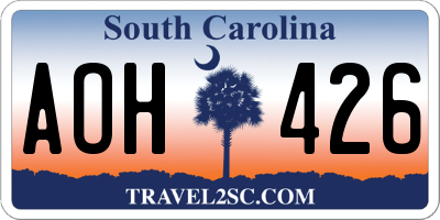 SC license plate AOH426