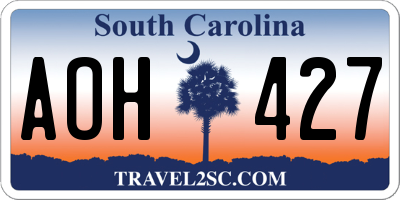 SC license plate AOH427
