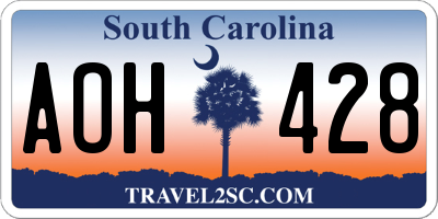 SC license plate AOH428