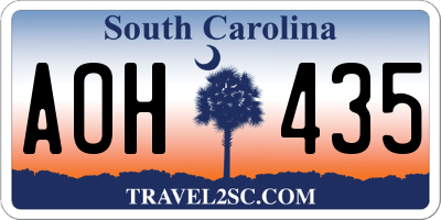 SC license plate AOH435