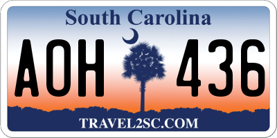 SC license plate AOH436