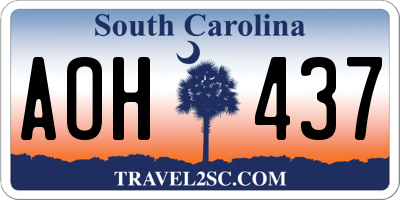 SC license plate AOH437
