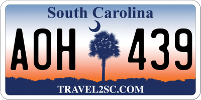 SC license plate AOH439