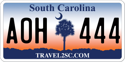 SC license plate AOH444