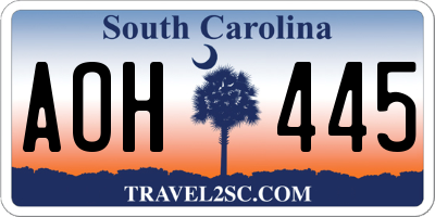 SC license plate AOH445
