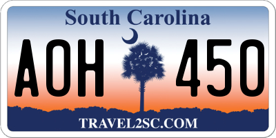 SC license plate AOH450