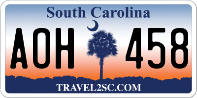 SC license plate AOH458