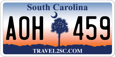 SC license plate AOH459