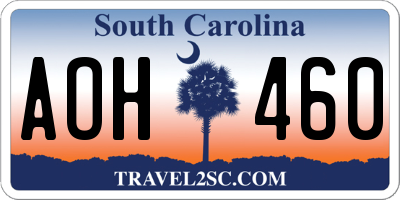 SC license plate AOH460
