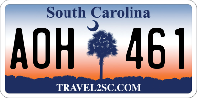 SC license plate AOH461