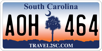 SC license plate AOH464