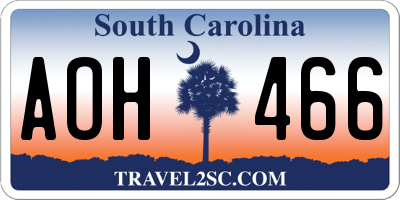 SC license plate AOH466