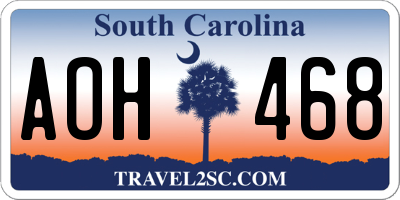 SC license plate AOH468
