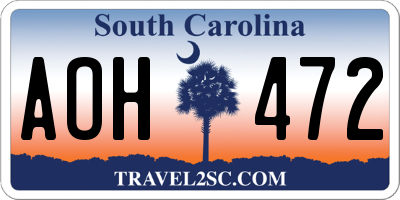SC license plate AOH472