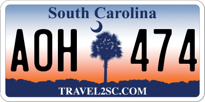 SC license plate AOH474