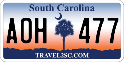 SC license plate AOH477