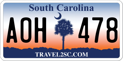 SC license plate AOH478