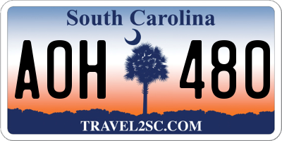 SC license plate AOH480