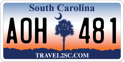 SC license plate AOH481