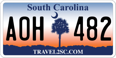 SC license plate AOH482
