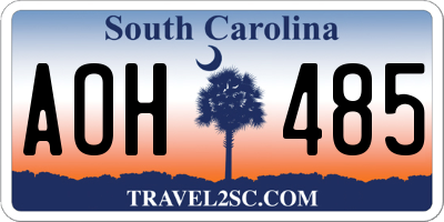 SC license plate AOH485