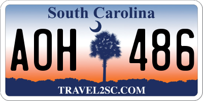 SC license plate AOH486