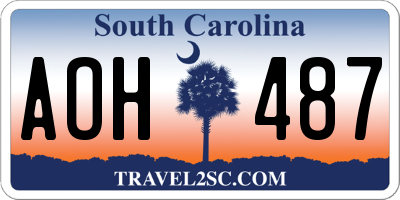 SC license plate AOH487