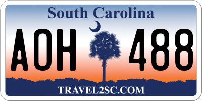 SC license plate AOH488