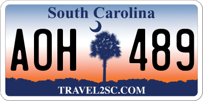 SC license plate AOH489