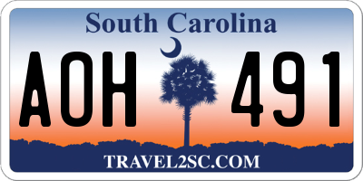 SC license plate AOH491