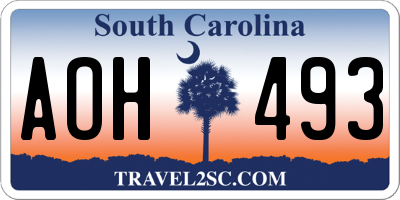 SC license plate AOH493