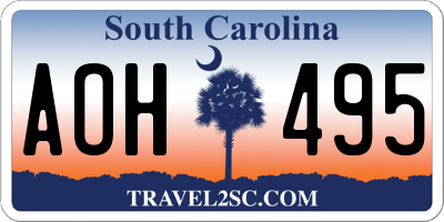 SC license plate AOH495