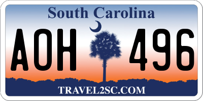 SC license plate AOH496