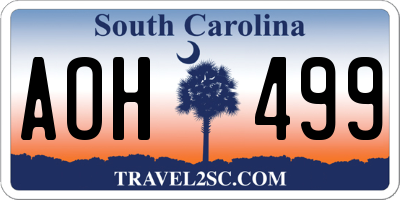 SC license plate AOH499