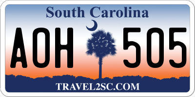 SC license plate AOH505