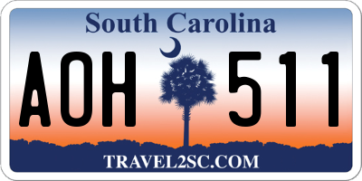 SC license plate AOH511