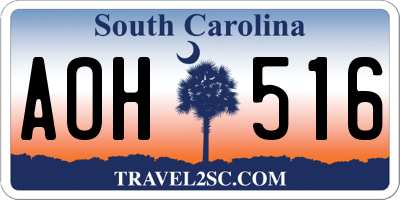 SC license plate AOH516