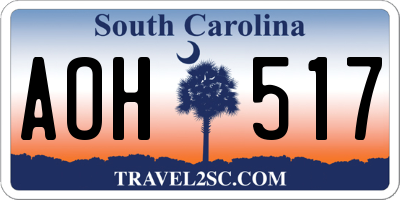 SC license plate AOH517
