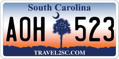 SC license plate AOH523